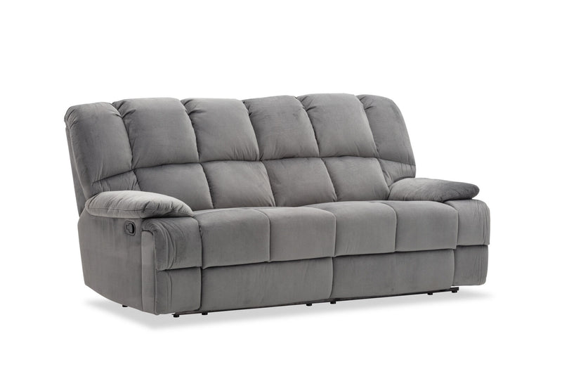 LEBRON FABRIC 3 SEATER WITH 2 INBUILT RECLINERS DARK GREY