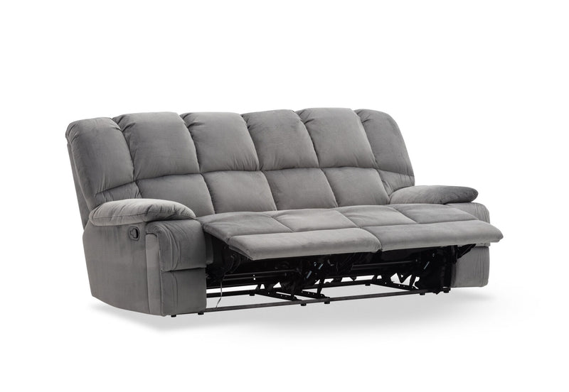 LEBRON FABRIC 3 SEATER WITH 2 INBUILT RECLINERS DARK GREY