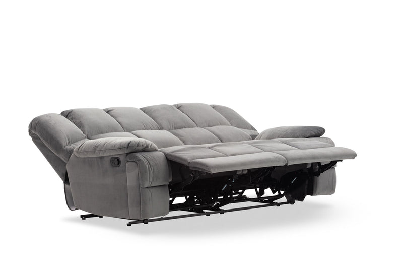 LEBRON FABRIC 3 SEATER WITH 2 INBUILT RECLINERS DARK GREY
