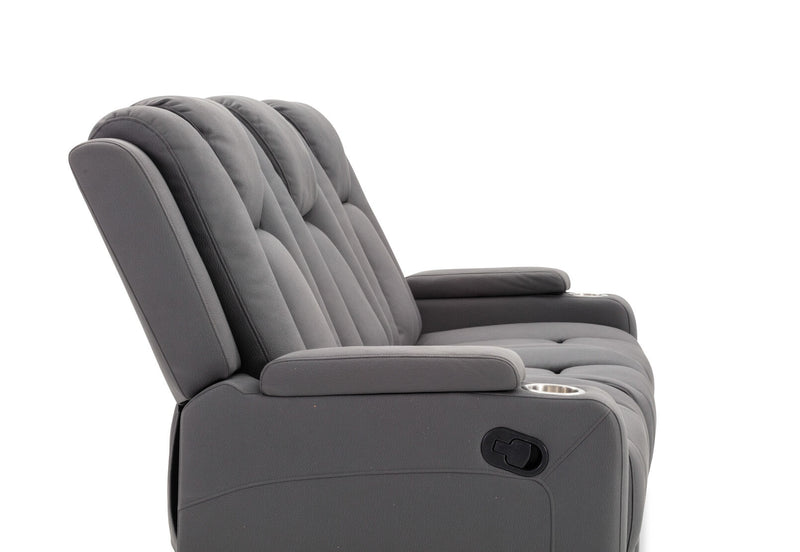 TRAVIS FABRIC 3 SEATER WITH RECLINERS STEEL
