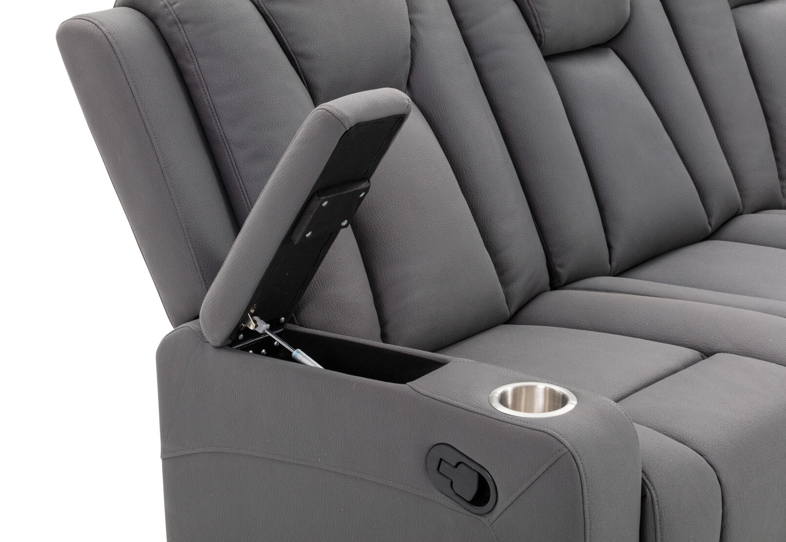TRAVIS FABRIC 3 SEATER WITH RECLINERS STEEL