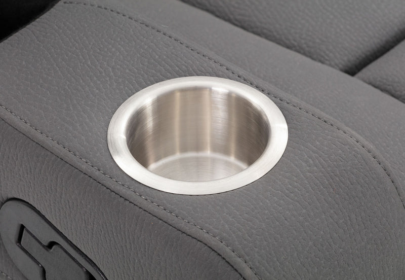 TRAVIS FABRIC 3 SEATER WITH RECLINERS STEEL