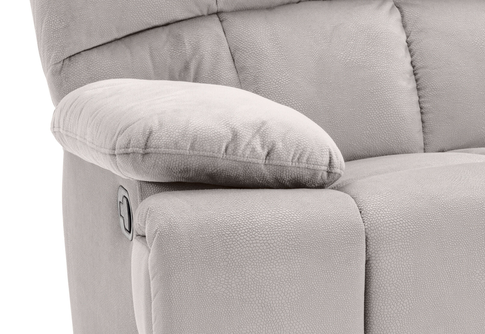 LEBRON FABRIC 2 SEATER WITH RECLINERS AND CONSOLE LIGHT GREY