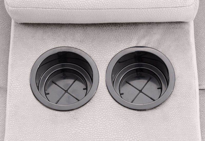 LEBRON FABRIC 2 SEATER WITH RECLINERS AND CONSOLE LIGHT GREY