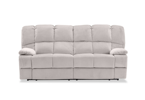 LEBRON FABRIC 3 SEATER WITH 2 INBUILT RECLINERS LIGHT GREY
