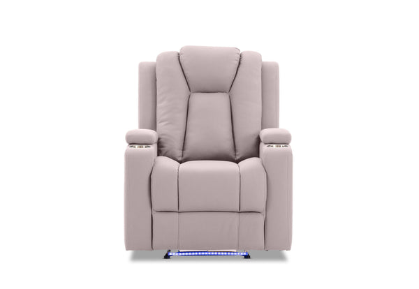 TRAVIS FABRIC RECLINER LIGHT GREY