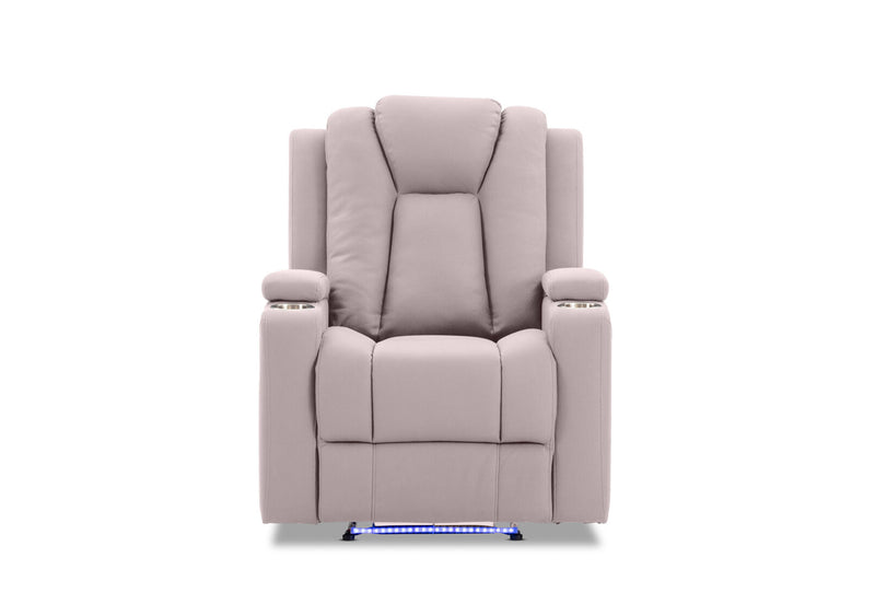 TRAVIS FABRIC RECLINER LIGHT GREY