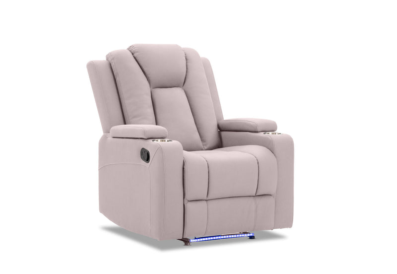 TRAVIS FABRIC RECLINER LIGHT GREY