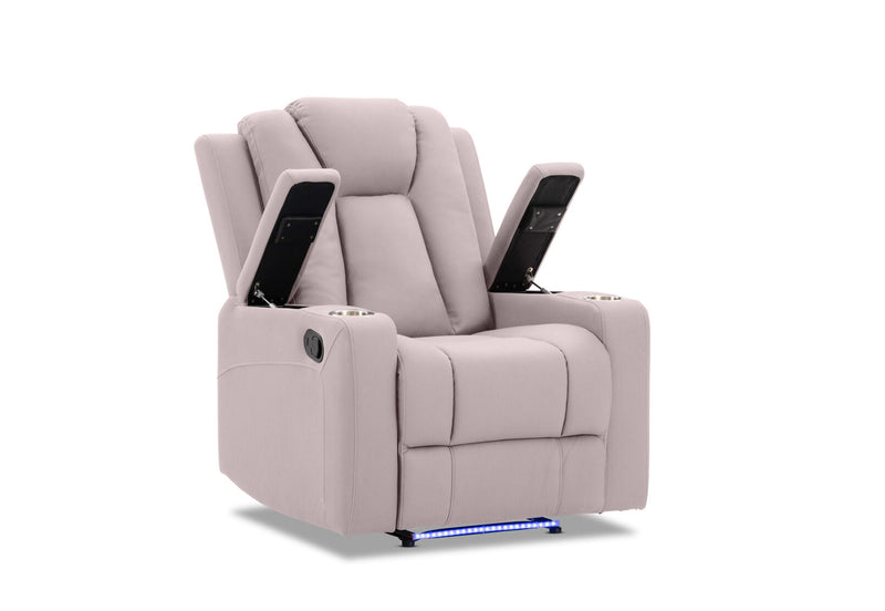 TRAVIS FABRIC RECLINER LIGHT GREY