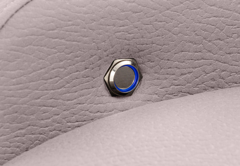 TRAVIS FABRIC 2 SEATER WITH RECLINERS AND CONSOLE LIGHT GREY