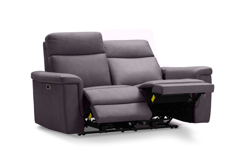 SERGIO FABRIC 2 SEATER WITH 2 INBUILT ELECTRIC RECLINERS CHARCOAL