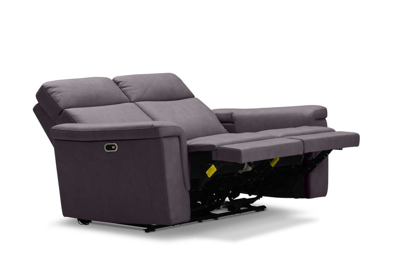 SERGIO FABRIC 2 SEATER WITH 2 INBUILT ELECTRIC RECLINERS CHARCOAL