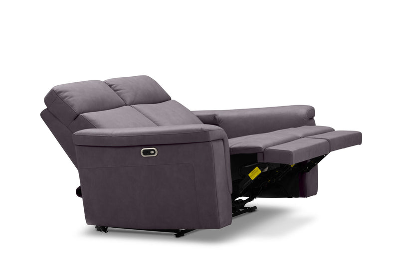 SERGIO FABRIC 2 SEATER WITH 2 INBUILT ELECTRIC RECLINERS CHARCOAL
