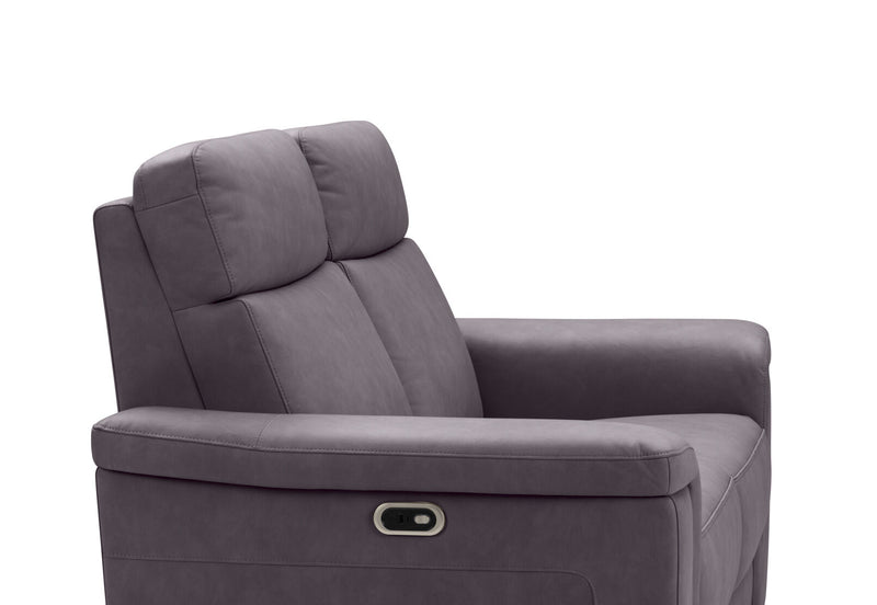 SERGIO FABRIC 2 SEATER WITH 2 INBUILT ELECTRIC RECLINERS CHARCOAL