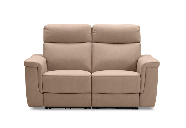 SERGIO FABRIC 2 SEATER WITH 2 INBUILT ELECTRIC RECLINERS STONE