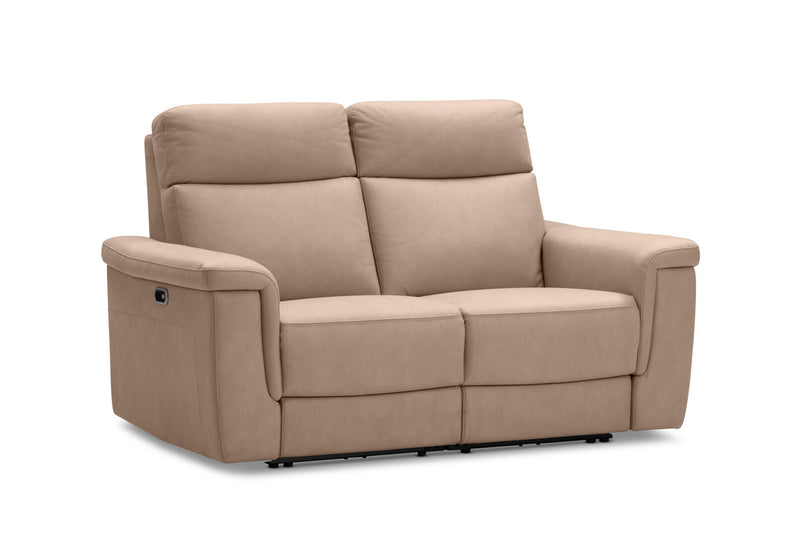 SERGIO FABRIC 2 SEATER WITH 2 INBUILT ELECTRIC RECLINERS STONE
