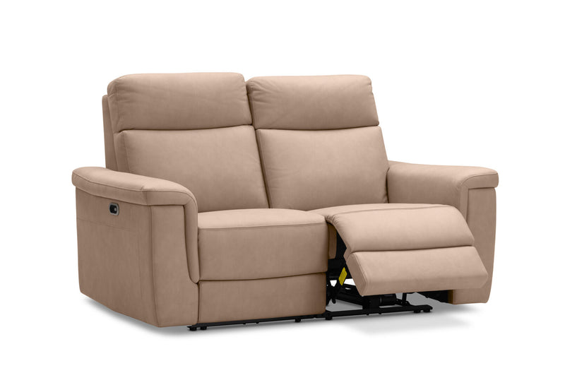 SERGIO FABRIC 2 SEATER WITH 2 INBUILT ELECTRIC RECLINERS STONE