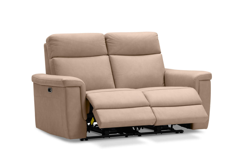 SERGIO FABRIC 2 SEATER WITH 2 INBUILT ELECTRIC RECLINERS STONE