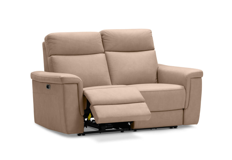 SERGIO FABRIC 2 SEATER WITH 2 INBUILT ELECTRIC RECLINERS STONE