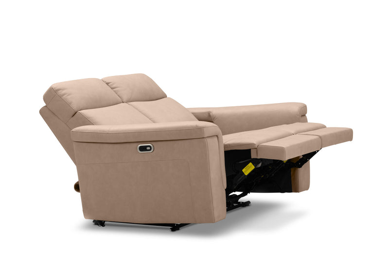 SERGIO FABRIC 2 SEATER WITH 2 INBUILT ELECTRIC RECLINERS STONE