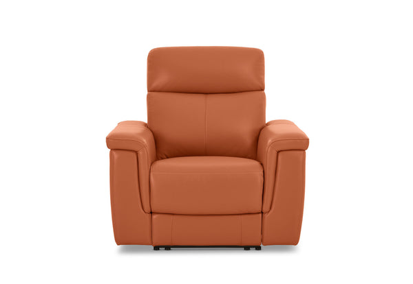 SERGIO LEATHER ELECTRIC RECLINER MID TAN