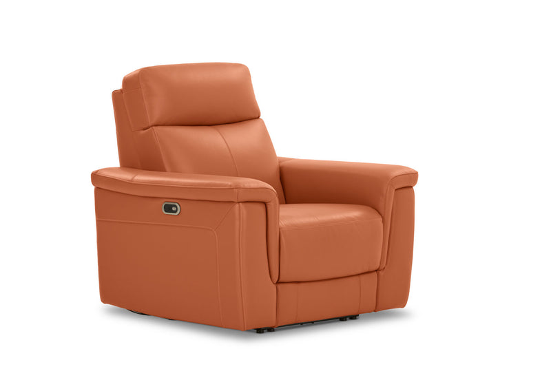 SERGIO LEATHER ELECTRIC RECLINER MID TAN