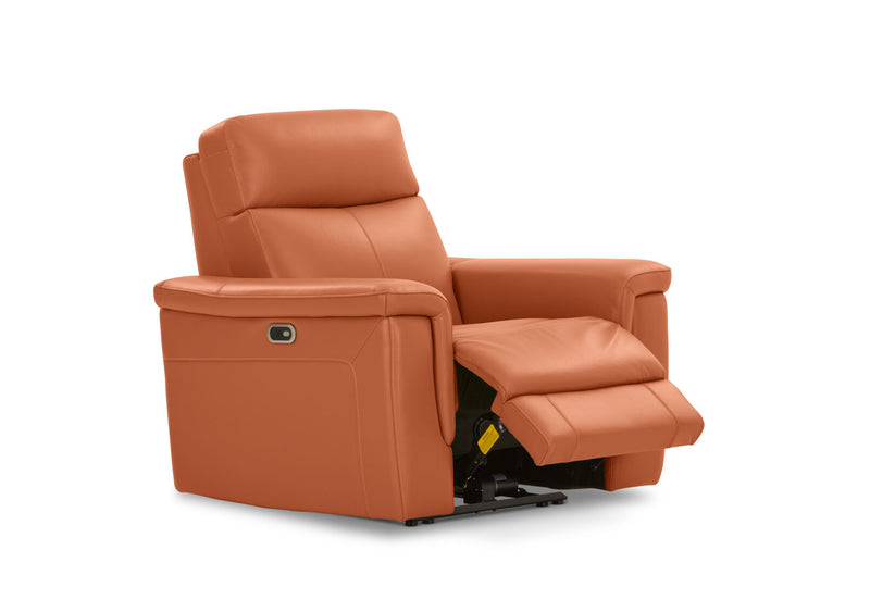 SERGIO LEATHER ELECTRIC RECLINER MID TAN