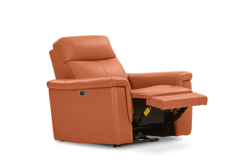 SERGIO LEATHER ELECTRIC RECLINER MID TAN