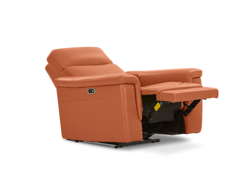 SERGIO LEATHER ELECTRIC RECLINER MID TAN