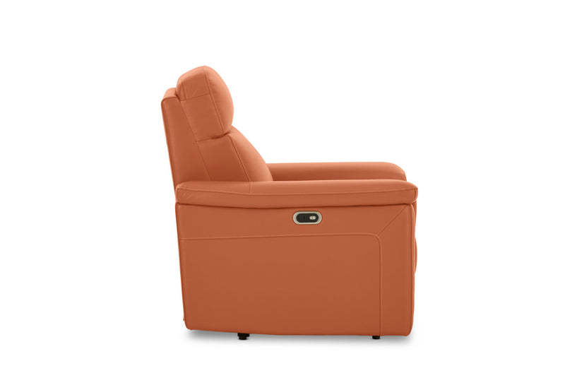 SERGIO LEATHER ELECTRIC RECLINER MID TAN