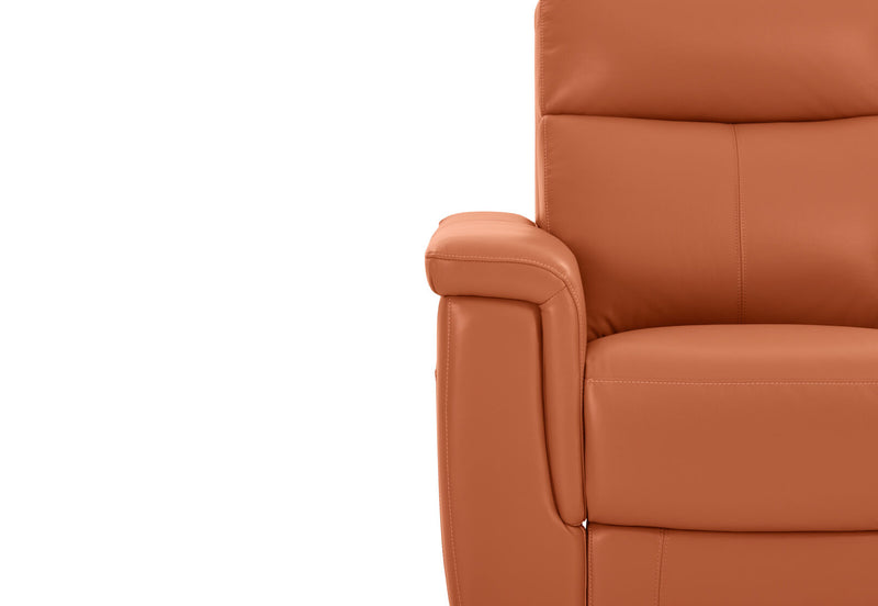 SERGIO LEATHER ELECTRIC RECLINER MID TAN