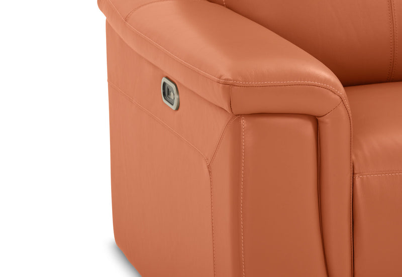 SERGIO LEATHER ELECTRIC RECLINER MID TAN