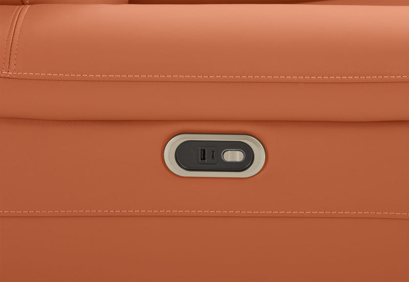 SERGIO LEATHER ELECTRIC RECLINER MID TAN