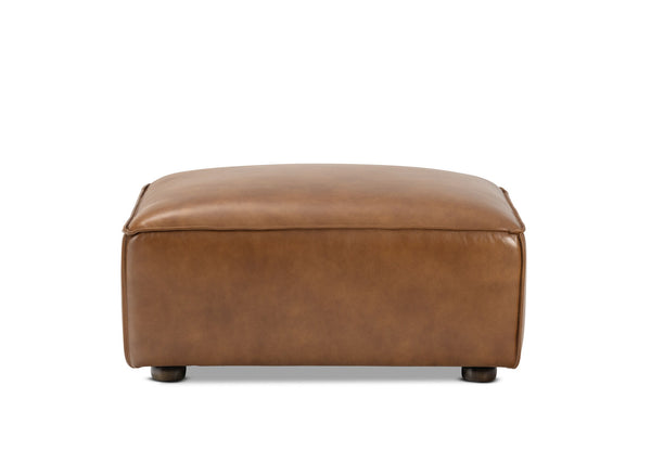 BARTELLE LEATHER OTTOMAN TAN