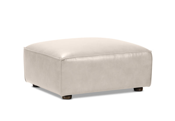 BARTELLE LEATHER OTTOMAN SILK GREY