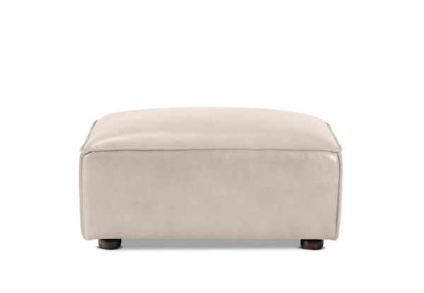 BARTELLE LEATHER OTTOMAN SILK GREY