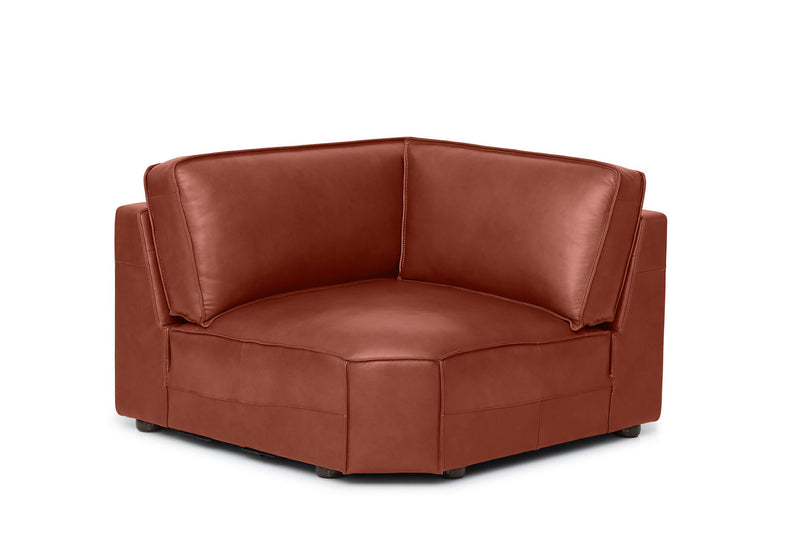 BARTELLE LEATHER MODULAR CORNER WEDGE BROWN