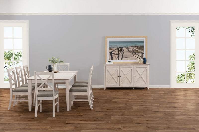 ARDAL 9 PIECE DINING SUITE WHITE WASH