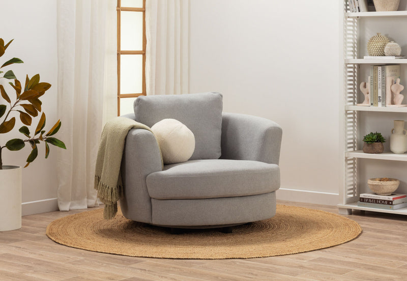 BRIANA FABRIC SWIVEL CHAIR LT GREY