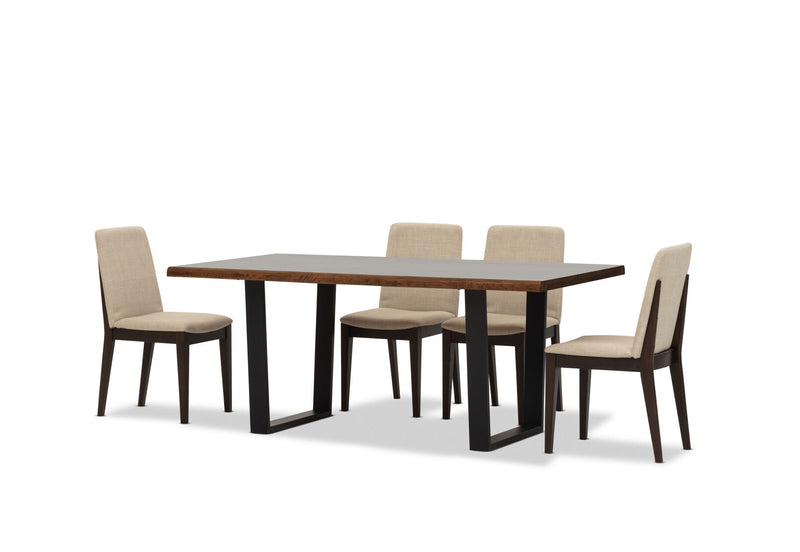 NERO 7 PIECE 1800 DINING SUITE.  DARK WALNUT