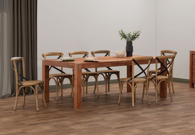 SILVERWOOD 9 PIECE SUITE WITH AVANTEE CHAIRS PEWTER