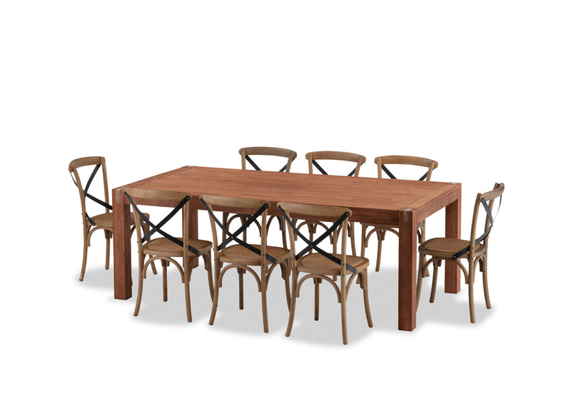 SILVERWOOD 9 PIECE SUITE WITH AVANTEE CHAIRS PEWTER