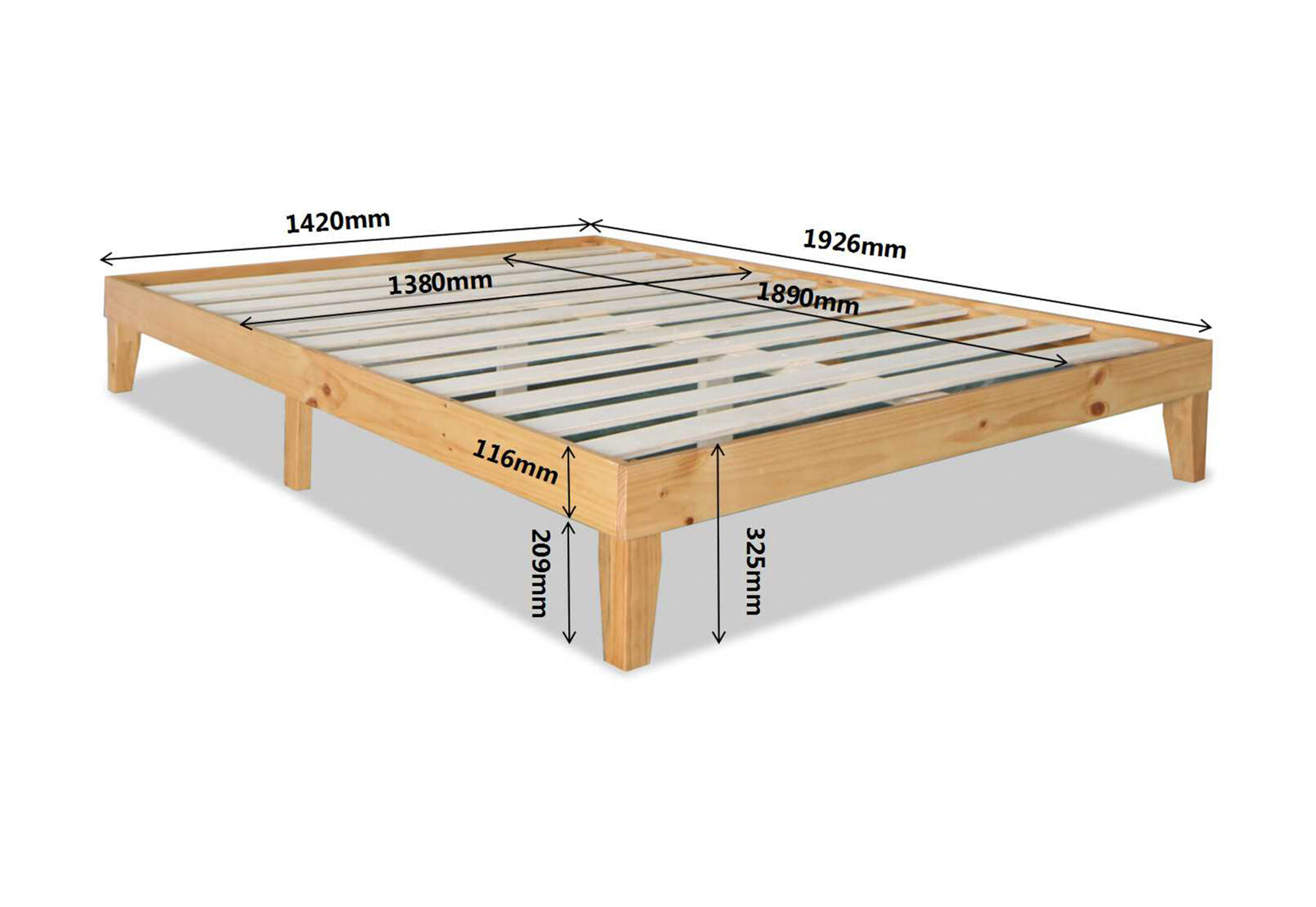 MARQUEZ DOUBLE BED BASE NATURAL