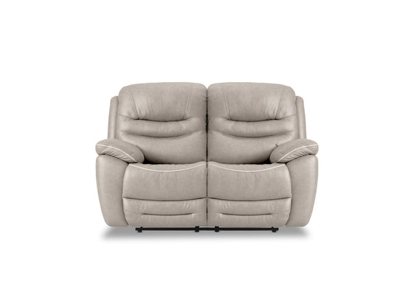 FEDERER FABRIC 2 SEATER WITH INBUILT RECLINERS LIGHT GREY
