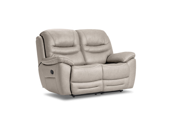FEDERER FABRIC 2 SEATER WITH INBUILT RECLINERS LIGHT GREY