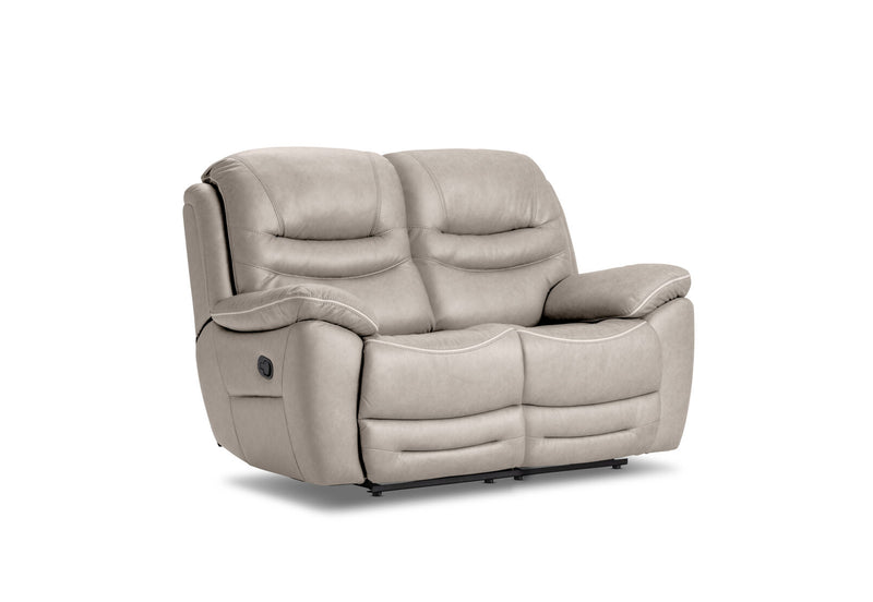 FEDERER FABRIC 2 SEATER WITH INBUILT RECLINERS LIGHT GREY