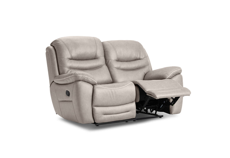 FEDERER FABRIC 2 SEATER WITH INBUILT RECLINERS LIGHT GREY