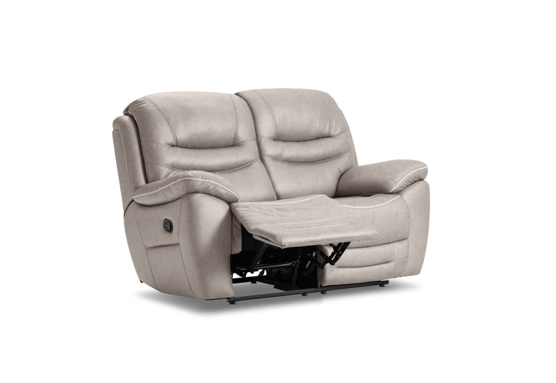 FEDERER FABRIC 2 SEATER WITH INBUILT RECLINERS LIGHT GREY