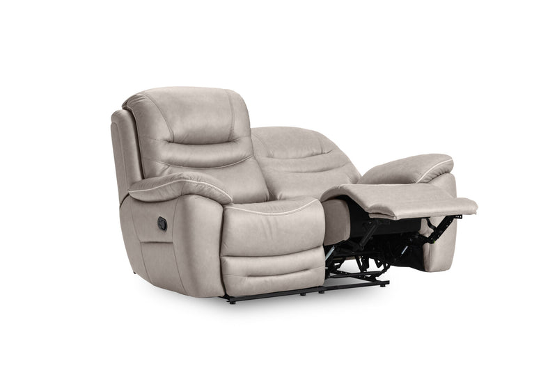 FEDERER FABRIC 2 SEATER WITH INBUILT RECLINERS LIGHT GREY