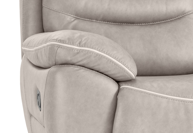 FEDERER FABRIC 2 SEATER WITH INBUILT RECLINERS LIGHT GREY